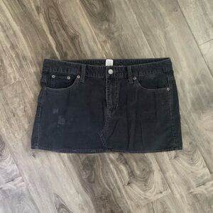 AMERICAN EAGLE corduroy navy/black miniskirt with distressing